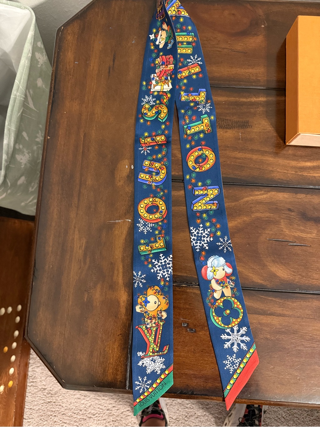 Louis Vuitton Blue Holiday Twilly Scarf